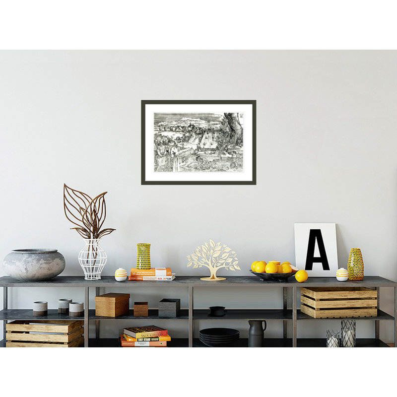 «Landscape with Cannon» par Albrecht Dürer, impression giclée sur cadre, H 21,66 po x l 29,5 po