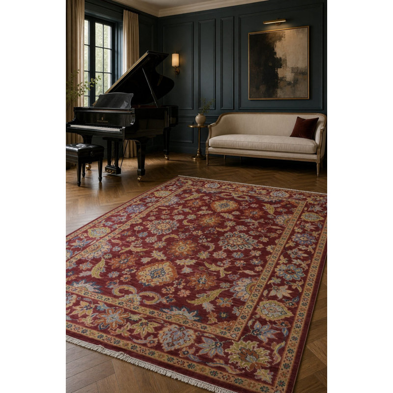 Tapis traditionnel en laine noué à la main Oushak