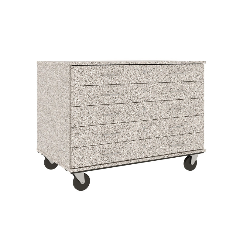 Armoire mobile à 5 compartiments avec roulettes, H 36 po x l 48 po x P 29 po, Gris nébuleux
