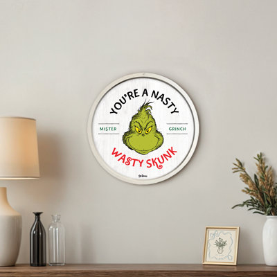 The Grinch Nasty Wasty Skunk Round White Framed Print