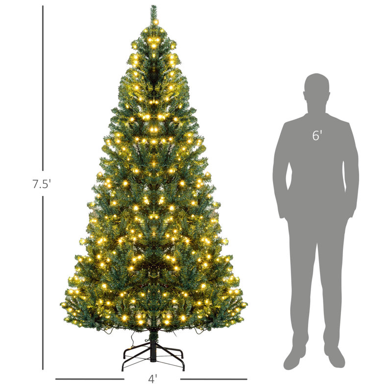Grand sapin de Noël artificiel avec branches réalistes