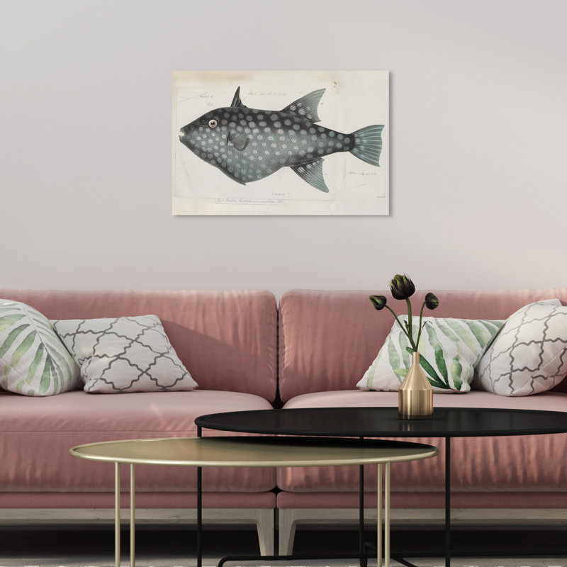 Triggerfish - peinture sur toile, H 10 po x l 15 po, Toile tendue