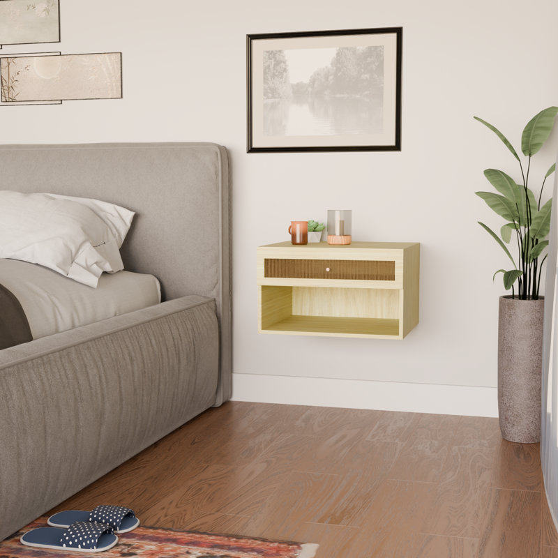 Alyha 40cm W Plywood / Laminate Board Bedside Table