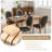 French Style Vintage Solid Wood Upholstered Dining Chairs (Set of 6)-1619364187