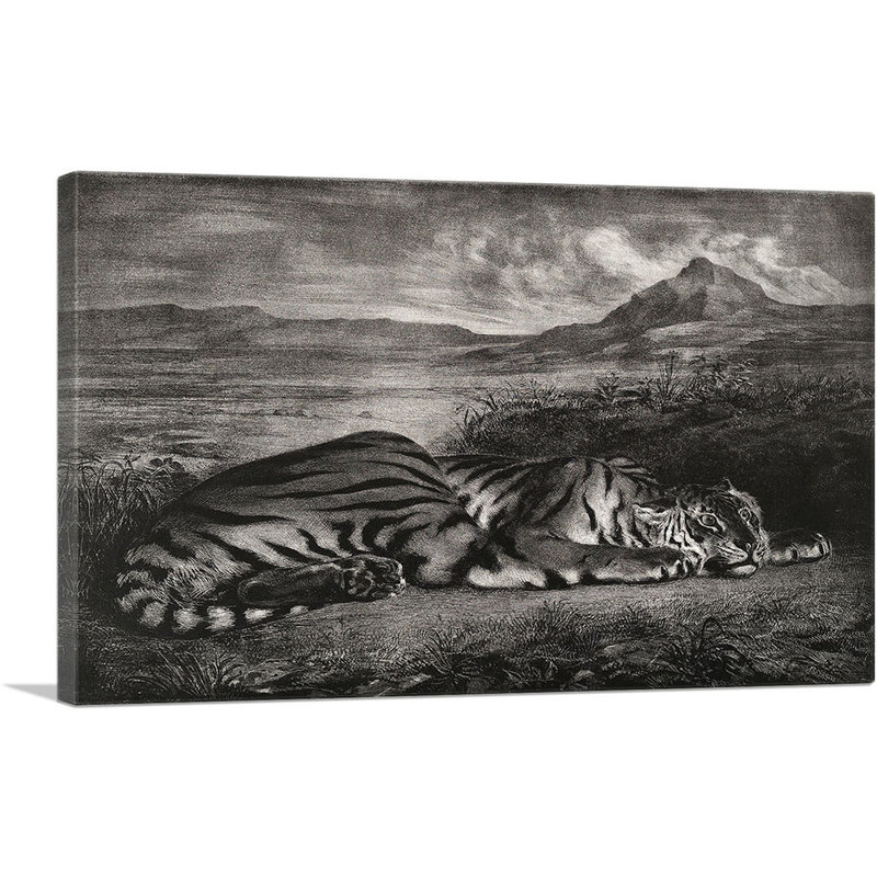Tigre royal 1829 - impression, H 12 po x l 18 po x P 0,75 po