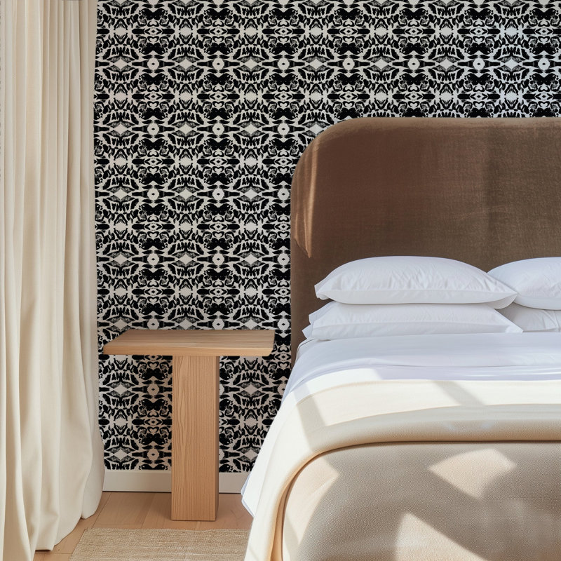 Rouleau de papier peint L 10 pi x l 24 po The Blush Label, Faux Grasscloth, Non collé, Noir