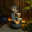 Fontaines d'extérieur avec lumières DEL - H 32 po de style pagode en résine à 4 niveaux en résine pour jardin et patio