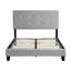 Structure de lit double pleine grandeur, tête de lit grise, support de lattes en bois robuste, sommier sans sommier, assemblage facile, cadre gris compatible avec ressorts de 8 po, poids maximal de 600 lb-2074926292