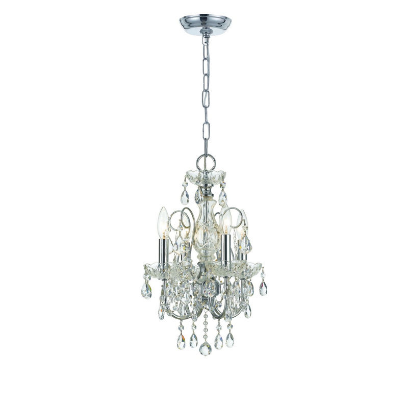 Salgado 4 - Light Candle Style Classic / Traditional Chandelier, Swarovski Strass