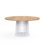 Lorenc Rubberwood Round Solid Wood Top with Solid Wood Base Dining Table