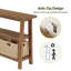 Console de 41,3 pouces en bois massif, table d'entrée de ferme avec panier de rangement