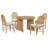 5-Piece Retro Functional Dining Set, 1 Extendable Table With a 16-Inch Leaf-1828618870-1819542963