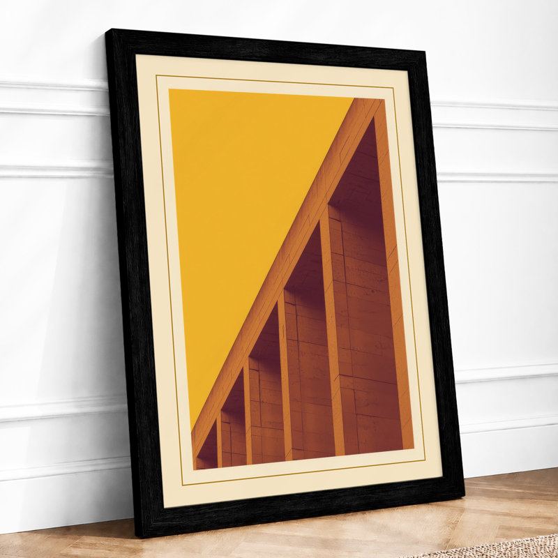 Architectural Lines Art Deco - Framed Print, Black, A4 - 29.7 x 21.0 cm