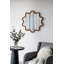 Miroir d'appoint 31 "x 30" en bois avec cadre unique, miroir mural pour le hall d'entrée de la chambre à coucher du salon