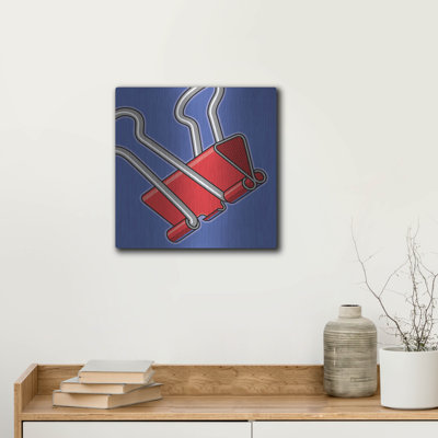 Luxe Metal Art 'Paper Clip Office Supply' by Ron Magnes, Metal Wall Art