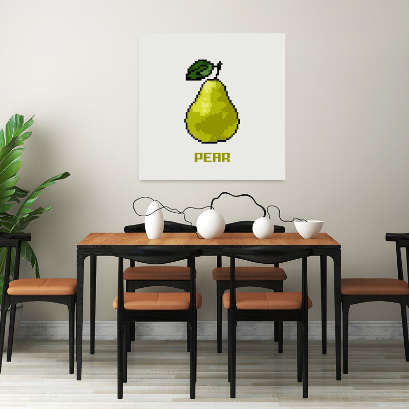 Art mural contemporain vert poire verte, H 32 po x l 32 po