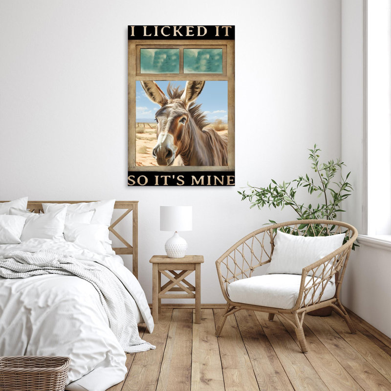 " Donkey I Licked It ", 36" H x 24" W x 1.25"D