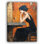 «Evening Reflections - Elegant Woman in Black Dress», art mural sur toile