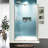 48 in. W x 71 in. H Pivot Framed Corner Shower Enclosure Shower Door in Brushed Nickel with Clear Glass (6 mm).-124862280