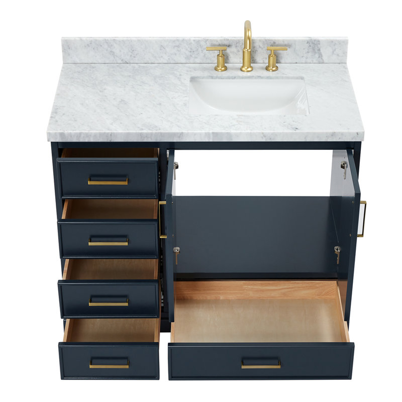 Ensemble de meuble-lavabo simple 43 po Abshire, Bleu minuit