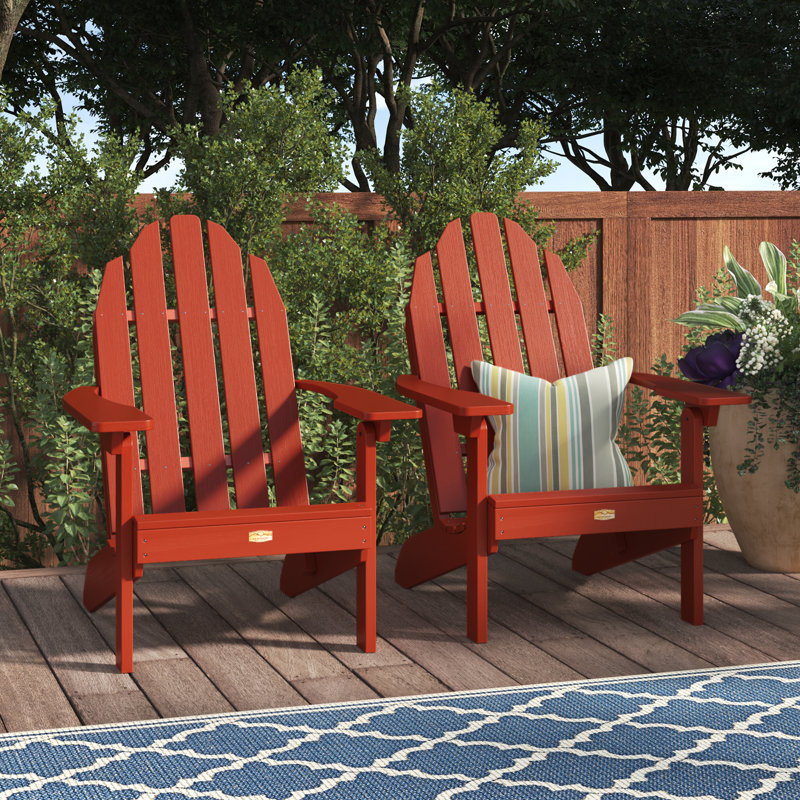 Chaise Adirondack résistante aux intempéries Hintz, Rouge rustique