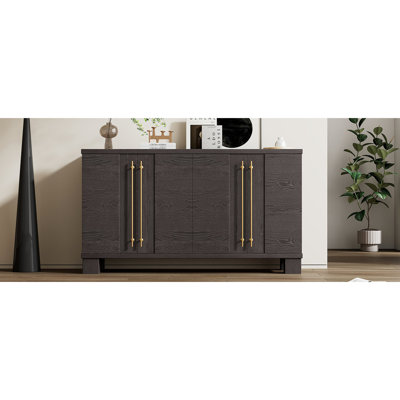 Buffet en taupe avec rangement polyvalent et apparence attrayante pour une surface de vie accrue