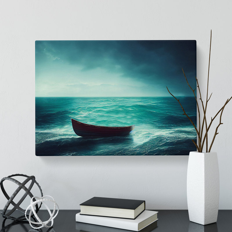 Lone Boat Vol.2 - Wrapped Canvas, 50cm H x 76cm W x 3cm D
