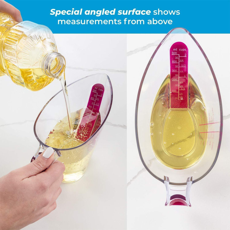 4-Piece Angled Clear Plastic Liquid Measuring Cups Set