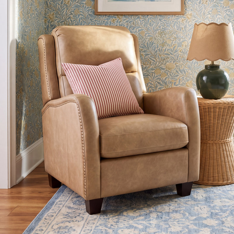 Beecher Faux Leather Accent Chair, Copley Tan