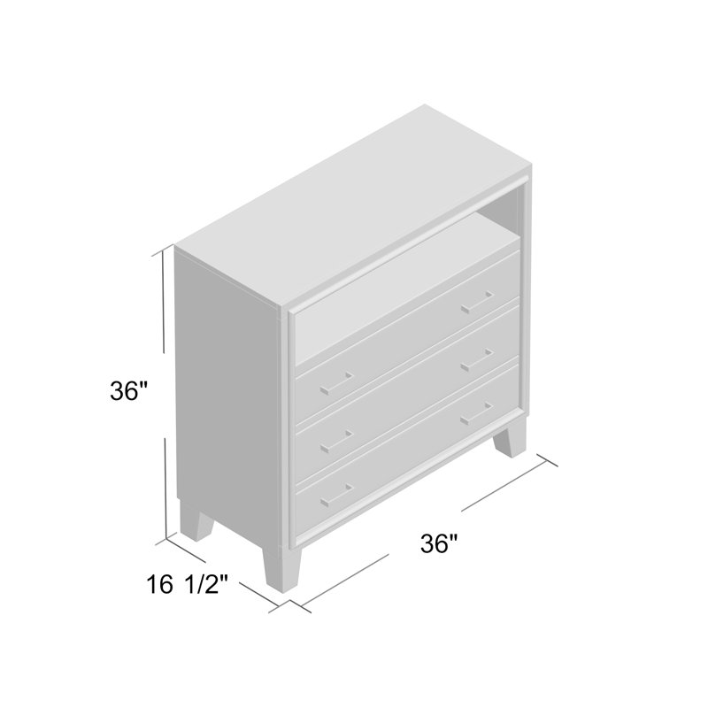 Commode anglaise 3 tiroirs Carpino
