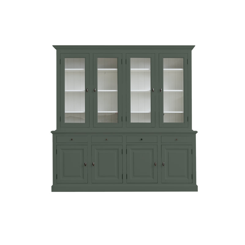 Topeka Display Cabinet, Cement Grey/White