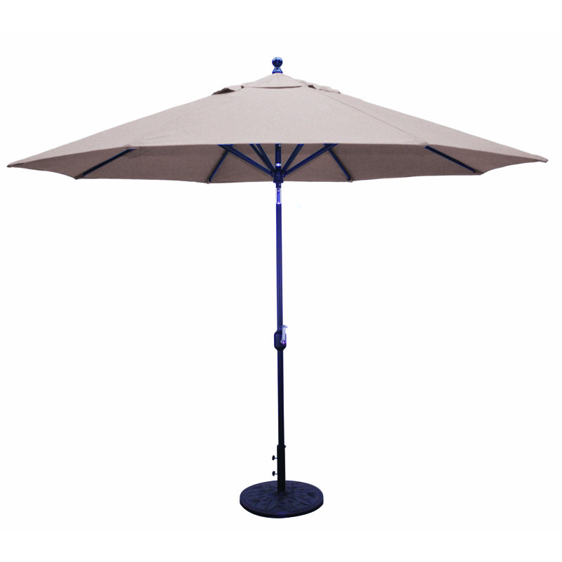 Parasol de marché 11 pi Nadasha, Bronze antique, Toile Sunbrella® beige chiné