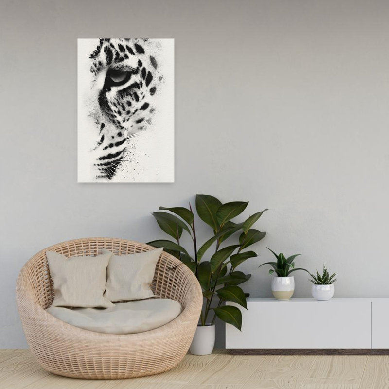 Contemporary Art Abstract Contemporary Cat Animal Wall Art by Andreas Magnusson - Wrapped Canvas Print