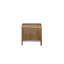 Table d'appoint effet cascade couleur latte, placage, courbes, ambiance moderne et douce, tiroir et tablette de rangement, dimensions : 59,4 cm (23,37 po). Table de style contemporain, bois massif+, largeur