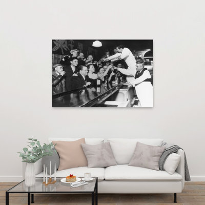 Speakeasy Celebration Classic Retro Vintage Wall Art Print 1 Piece Wrapped Canvas Wall Art