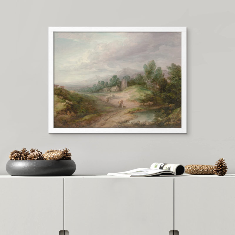 «Storm Cloud Sky Country Road» sur papier, Blanc, H 12 po x l 16 po