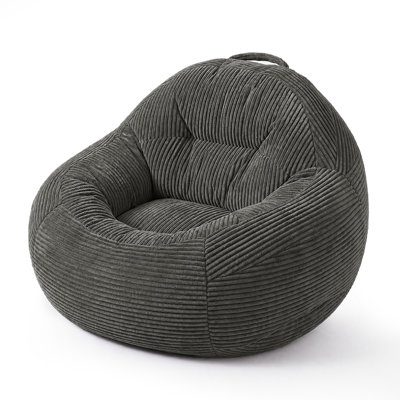Beanbag Chair , Living Room Furniture Sofa with Soft Micro Fiber Cover, Round Fluffy Couch for Bedroom College Dorm - Grey