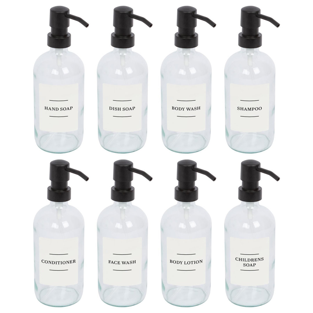 Glass Soap Dispensers with Labels - 500ml