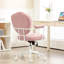 Chaise de bureau rose avec molleton ours - Fluffy Space
