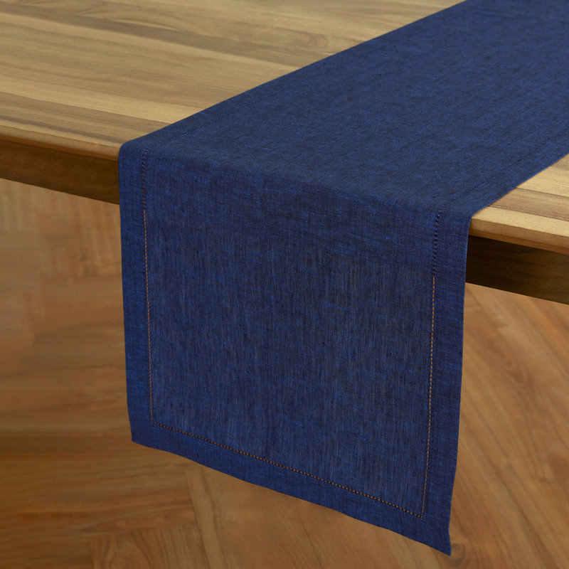 Milan - 100% Pure Linen Table Runner, Royal Blue, 36" x 14"