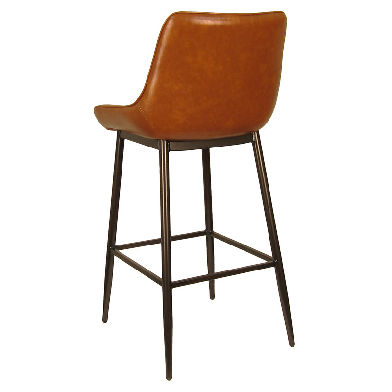 Upholstered Counter Stool with Metal Frame