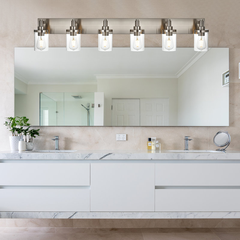 Éclairage pour meuble-lavabo à intensité variable Abbotsbury, Nickel brossé, 6