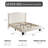 Upholstered Platform Bed Frame with Tufted Nailhead Trim Wingback Headboard-741877961-741877963