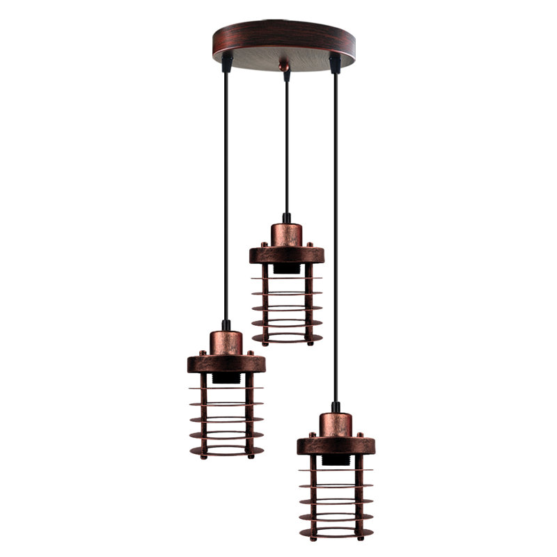 Clarkshire 3 - Light Rustic Red Cluster Pendant