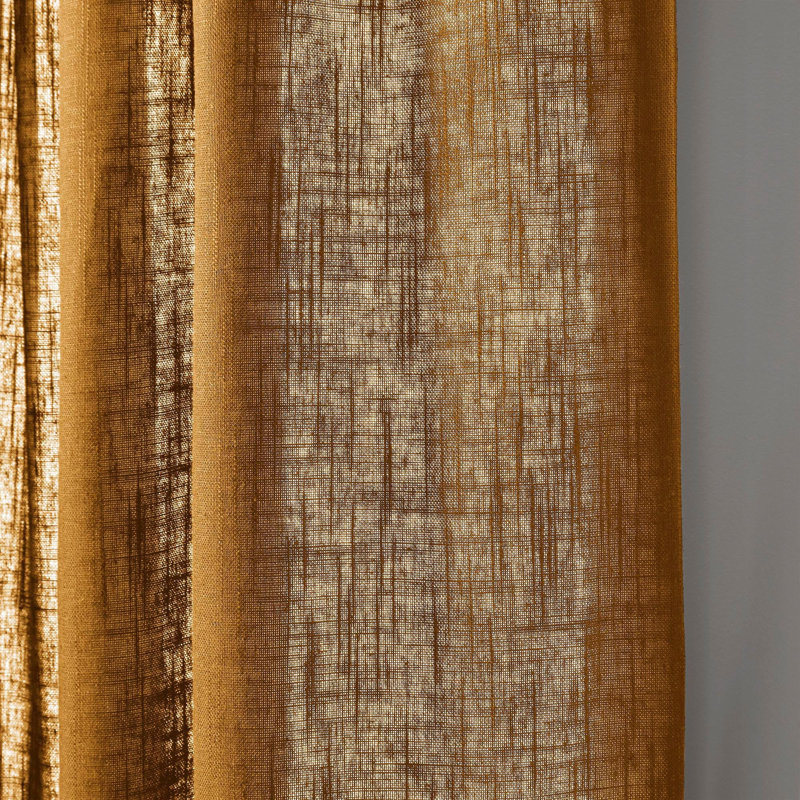 Bellavista Semi Sheer Curtain Single Panel, 350 x 280cm, Ochre