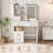 dressing table, mirror and LED light