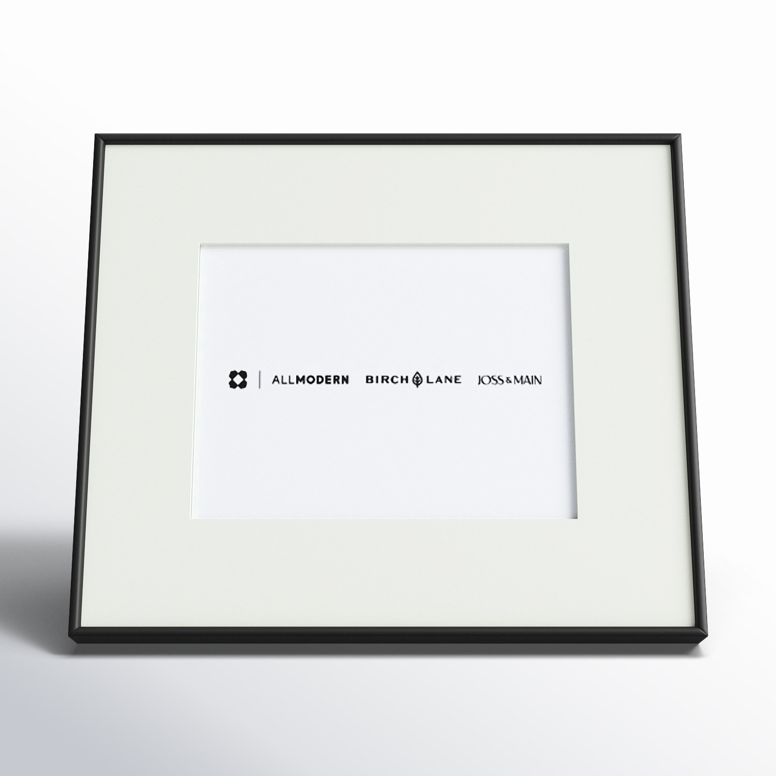 Feronia Metal Picture Frame with Mat, Black, 7" x 5"