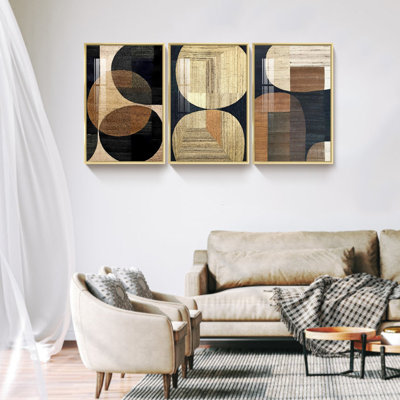 Insa Abstract Color Shape - Ensemble de 3 reproductions de cadres photo sur toile