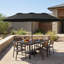 Parasol de patio simple à double face résistant aux intempéries de 15 pieds avec manivelle et base pour une utilisation dans la cour arrière au bord de la piscine