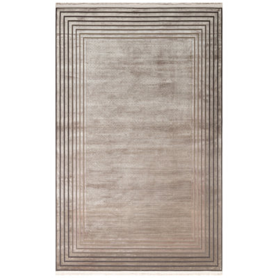 Tapis de couloir luxueux, 2,6 x 4,9 pi, 100% acrylique / viscose, brun | Tissé à la machine, hauteur des poils de 0,2 po, 5,7 lb / pi² | Durable et facile à nettoyer avec l'aspirateur et le détachant | Parfait pour la décoration intérieure et les vestibules